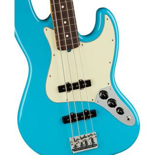 Fender American Professional II Jazz Bass Miami Blue RW elektrische basgitaar met koffer