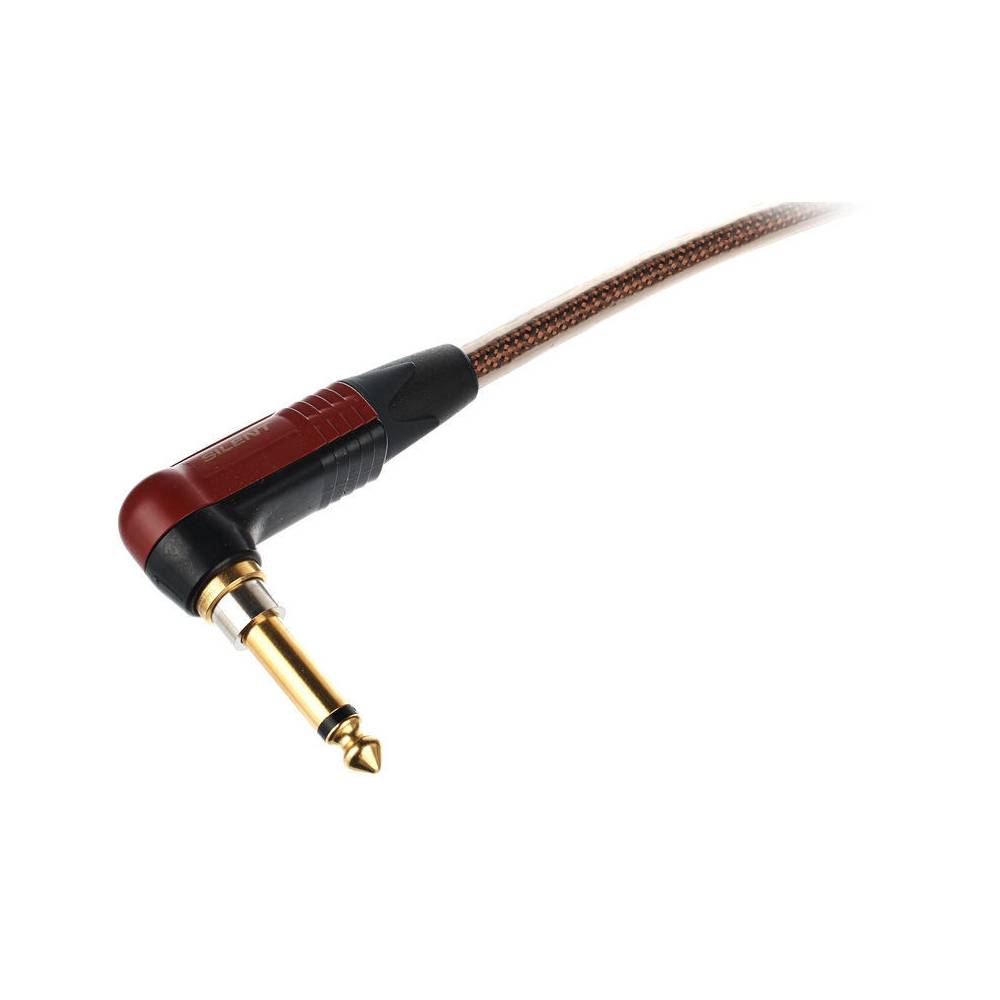 Cordial CSI3RP-METAL-SILENT ENCORE 6.3 TS jack haaks silent - 6.3 TS jack recht kabel 3m