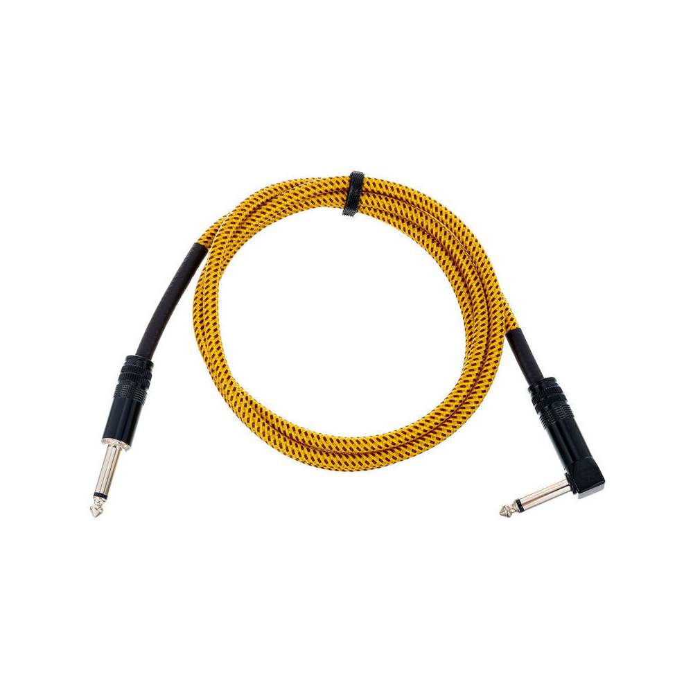Cordial EI1.5PR-TWEED-YE Elements jack kabel 6.3 TS haaks - recht 1.5m tweed geel