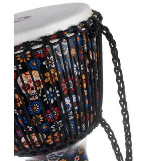 Meinl PADJ7-L-F Rope Tuned Travel Series Day Of The Dead 12 inch Djembe