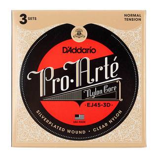 D'Addario EJ45-3D Normal Tension Pro Arte Classical Guitar 3-Pack