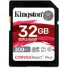Kingston 32 GB Canvas React Plus UHS-II U3 V90 SDHC Full HD/4K/8K