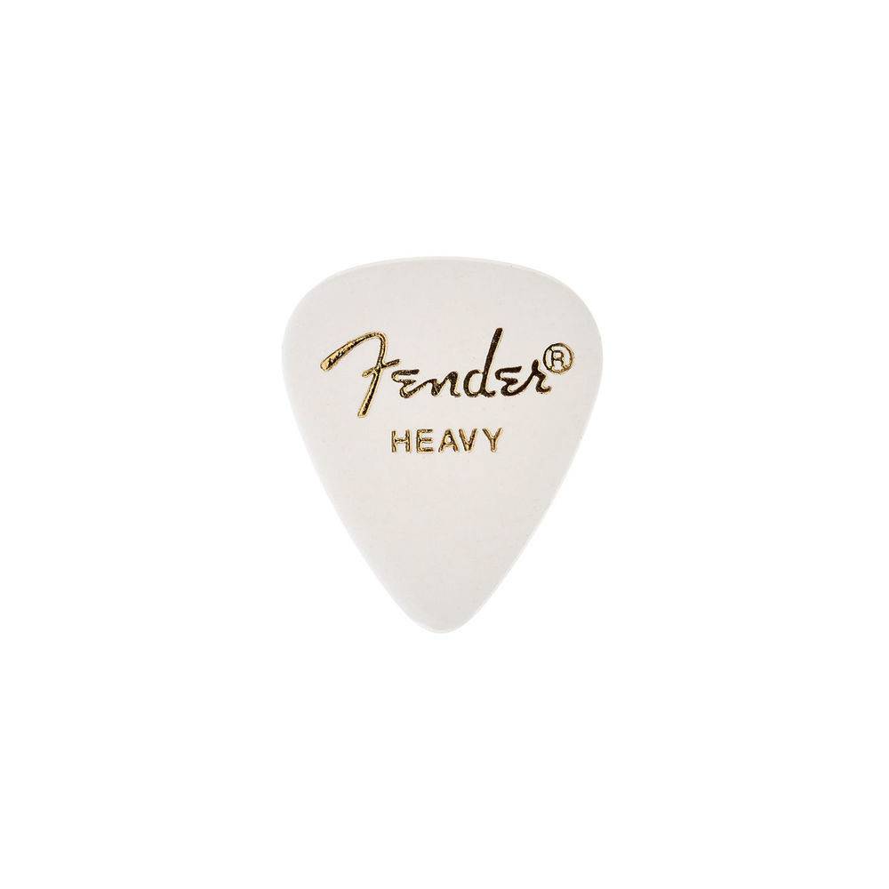 Fender 351 Classic Premium Celluloid Picks Heavy White 12 Pack