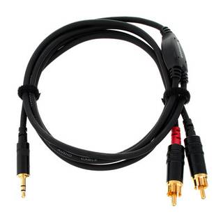 Cordial CFY0.9WCC-LONG Intro verloopkabel 3.5mm TRS jack - 2x RCA 0.9m zwart