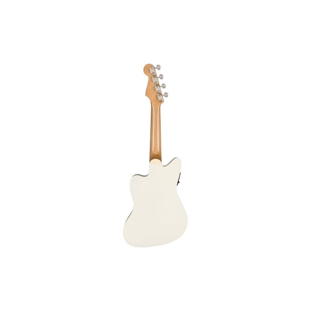 Fender Fullerton Jazzmaster Uke Olympic White elektrisch-akoestische concert ukelele