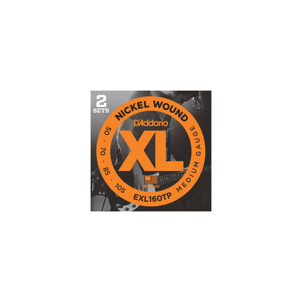 D'Addario EXL160TP Nickel Wound Bass Medium Twin Pack 50-105