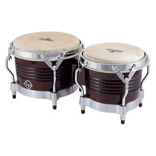 Latin Percussion M201 Matador Wood Bongos Dark Brown Chrome