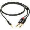 Klotz KY5-150 MiniLink Pro Y-kabel 3.5mm 3p - 2x 6.35mm 2p 1.5 meter