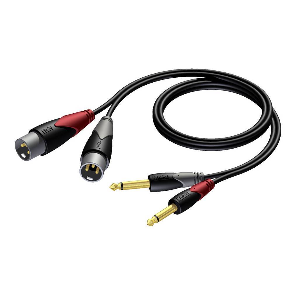 Procab CLA708 2x jack - 2x XLR verloopkabel 3m