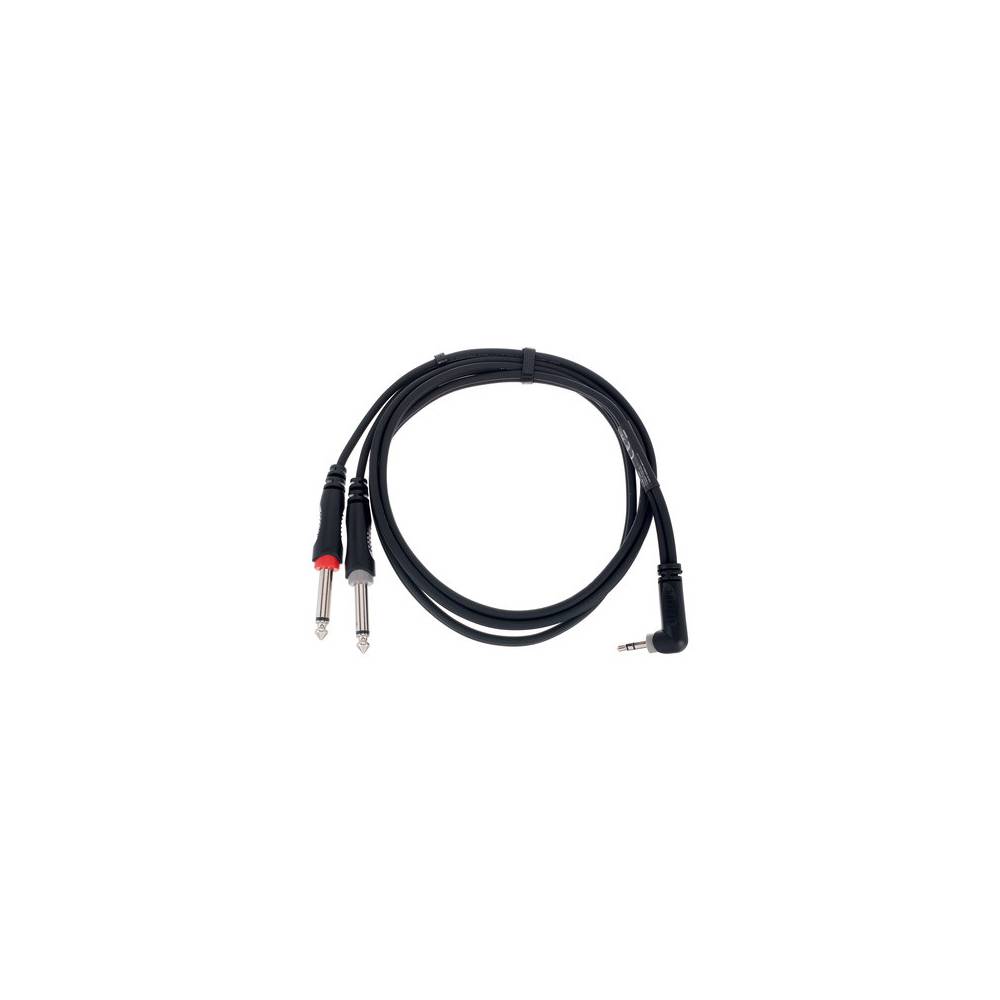 Cordial EY1.5WRPP Elements haakse 3.5mm TRS jack - 2x 6.3mm TS jack 1.5m