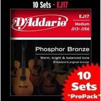 D'Addario EJ17-10P snarenset voor akoestische gitaar (10 sets)