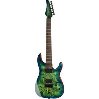 Schecter C-7 Pro Aqua Burst 7-snarige elektrische gitaar