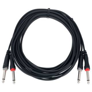 Cordial EU6PP Elements jack kabel 2x 6.3mm TS - 2x 6.3 mm TS 6m zwart