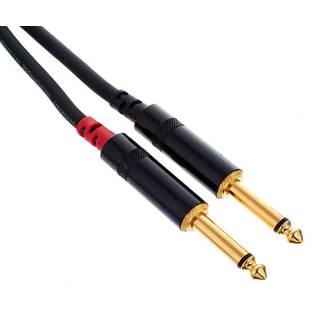 Cordial CFY1.5VPP-LONG Intro verloopkabel jack 6.3mm TRS -2x 6.3mm TS 1.5m zwart