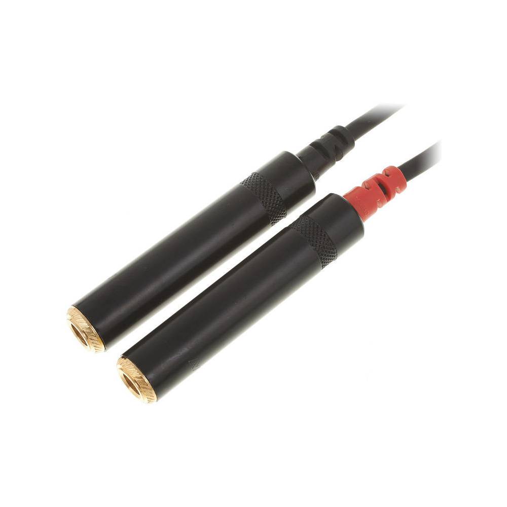 Cordial CFY0.3WGG Intro verloopkabel jack 3.5mm TRS male -2x6.3mm fem TS 0.3m