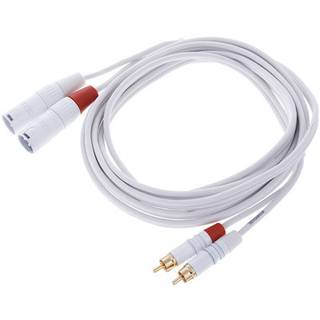 Cordial CFU3MC-SNOW Intro verloopkabel 2x XLR male - 2x RCA male 3m wit