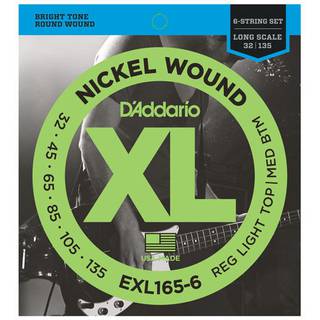 D'Addario EXL165-6 Reg Light Med Bottom 6-String 32-135