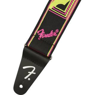 Fender Neon Monogrammed Strap gitaarband geel/roze