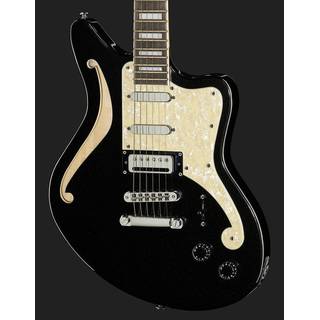 D'Angelico Premier Bedford SH Black Flake semi-akoestische gitaar met gigbag