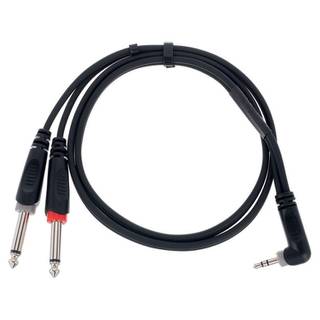 Cordial EY1WRPP Elements haakse 3.5mm TRS jack - 2x 6.3mm TS jack 1m