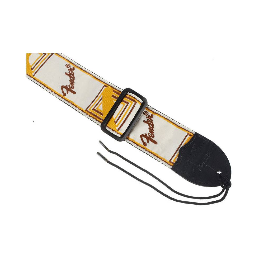 Fender Monogrammed Strap White Brown Yellow