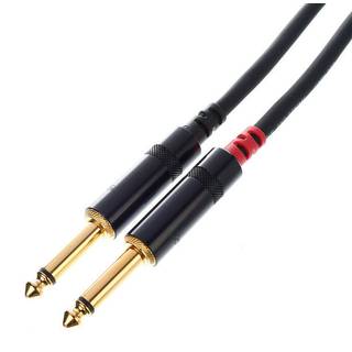 Cordial CFY3VPP-LONG Intro verloopkabel jack 6.3mm TRS -2x 6.3mm TS 3m zwart