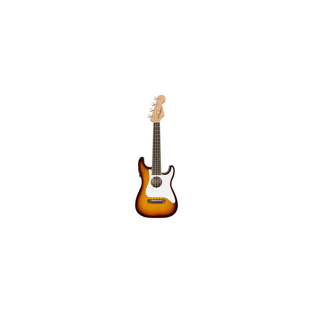 Fender Fullerton Strat Uke Sunburst elektrisch-akoestische concert ukelele