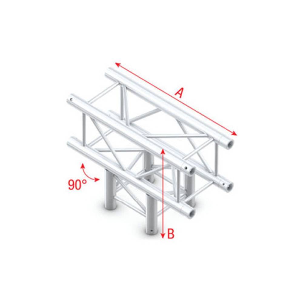 Showtec FQ30 Vierkant truss 017 3-weg T-stuk 90g