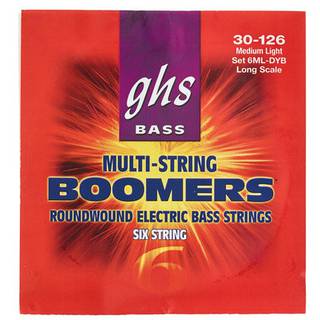 GHS 6ML-DYB Bass Boomers Medium Light snarenset 6-snarige bas