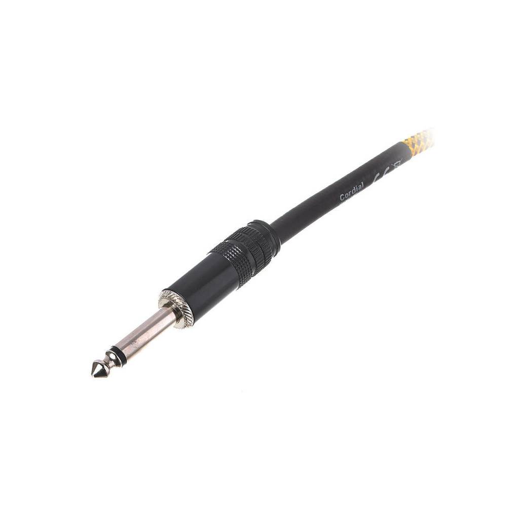 Cordial EI7.5PR-TWEED-YE Elements jack kabel 6.3 TS haaks - recht 7.5m tweed geel