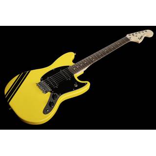 Squier FSR Bullet Mustang HH Competition Graffiti Yellow with Black Stripes elektrische gitaar