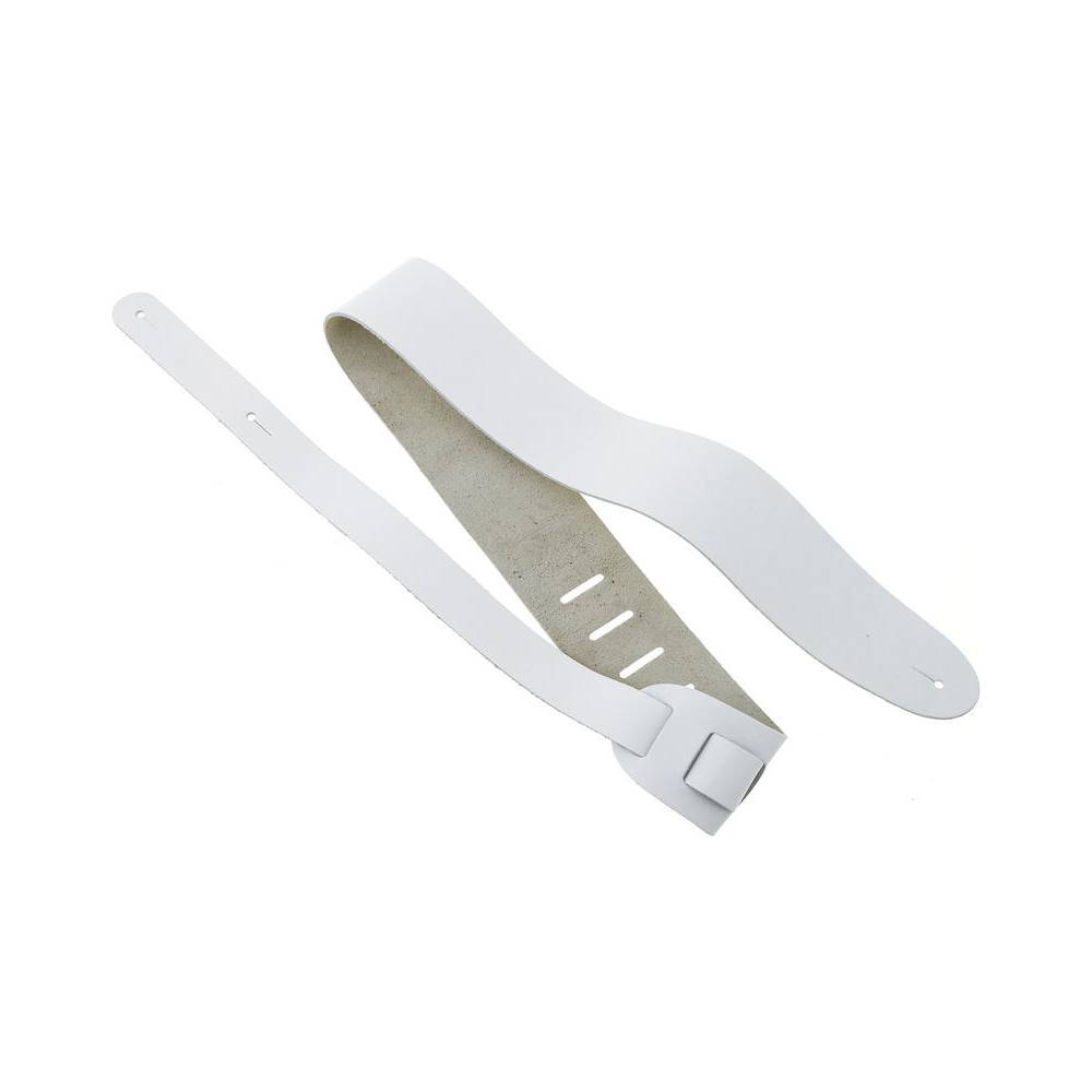 D'Addario 25BL02 leren gitaarband wit