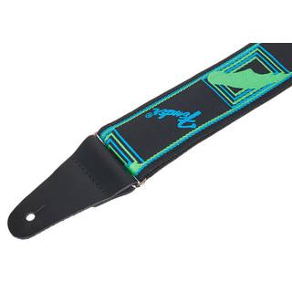 Fender Neon Monogrammed Strap gitaarband groen/blauw