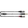 Cordial CFY3VFM Intro verloopkabel 6.3mm TRS jack - XLR m+f 3m zwart