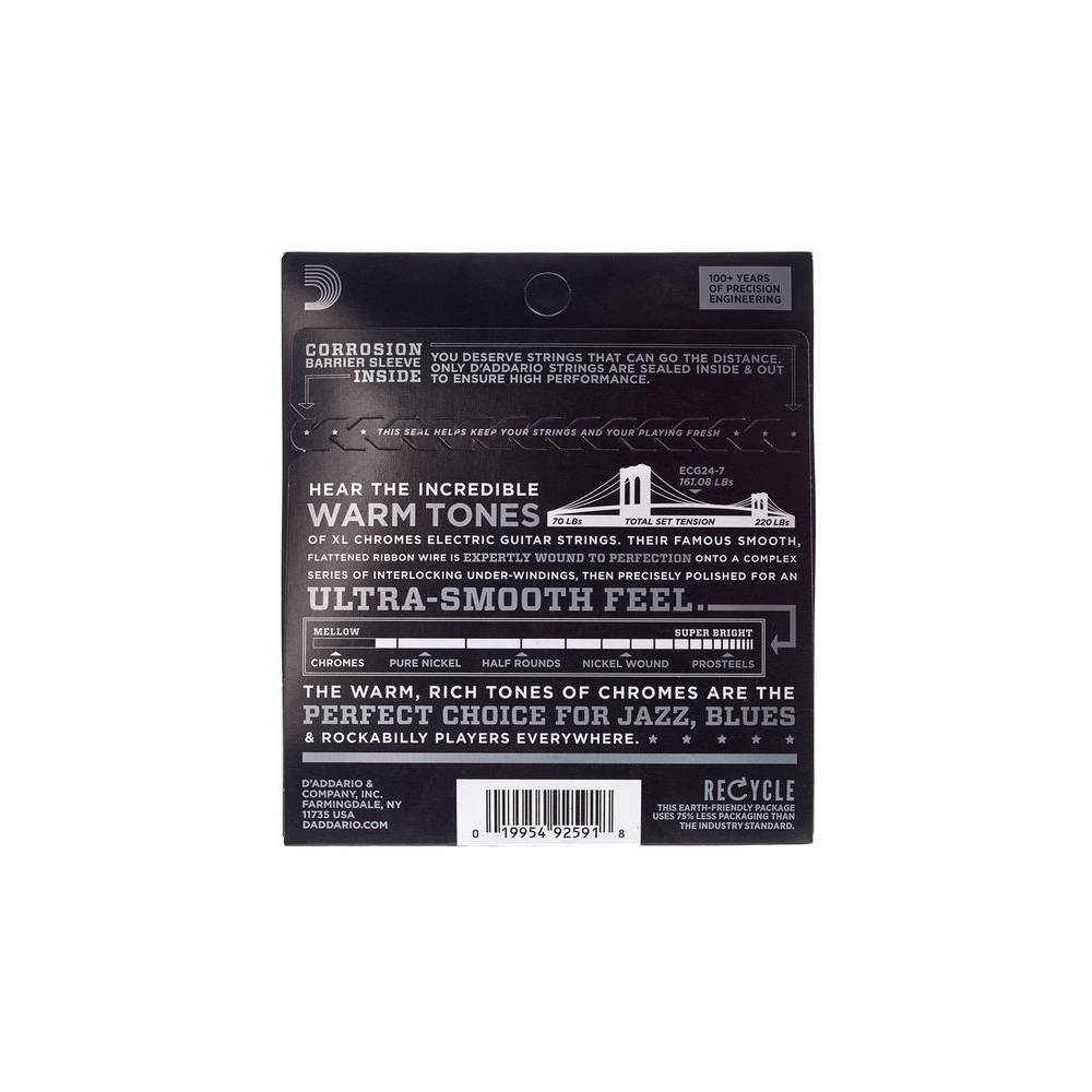 Daddario ECG24-7 flatwound snarenset voor 7-snarige gitaar