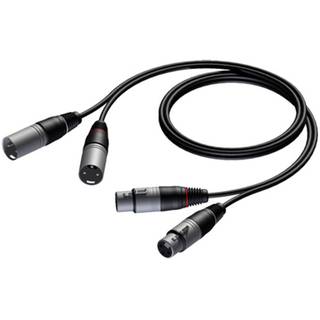 Procab CAB710/3 - 2x XLR female - 2x XLR male dual cable