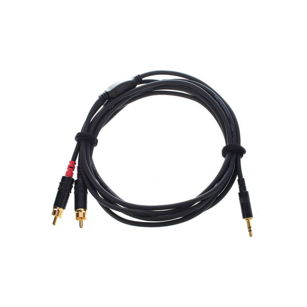 Cordial CFY1.5WCC-LONG Intro verloopkabel 3.5mm TRS jack - 2x RCA 1.5m zwart