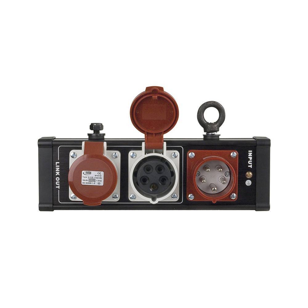 Showtec Breakout bar 7 16A CEE 5p in naar 2x 16A CEE 5p