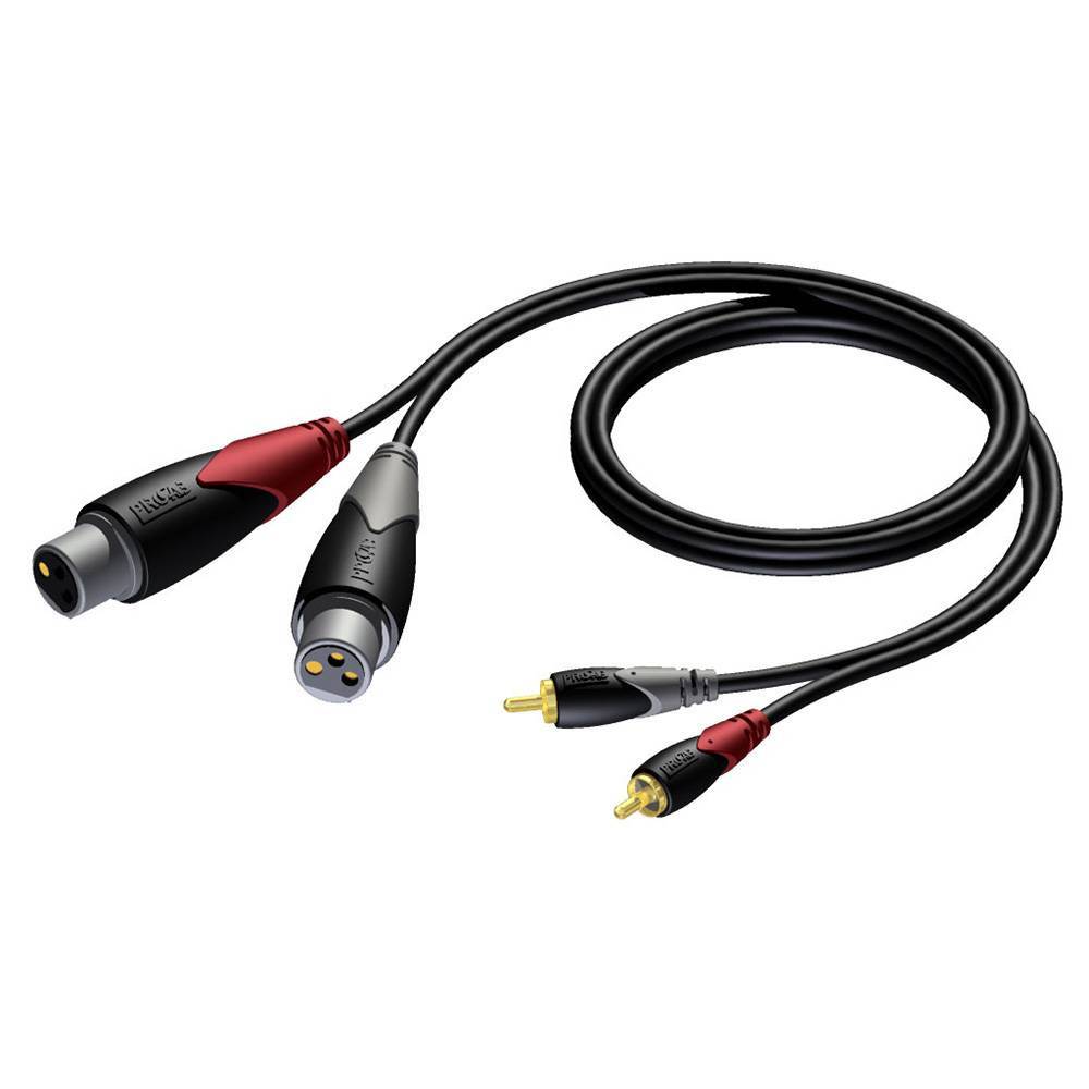 Procab CLA705 2x RCA - 2x XLR verloopkabel 3m
