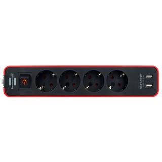 Brennenstuhl Ecolor 4-voudig USB rood-zwart