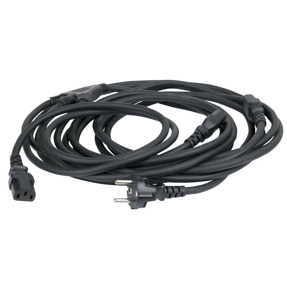 Showtec Stekker naar 3-wegs IEC splitter MKII