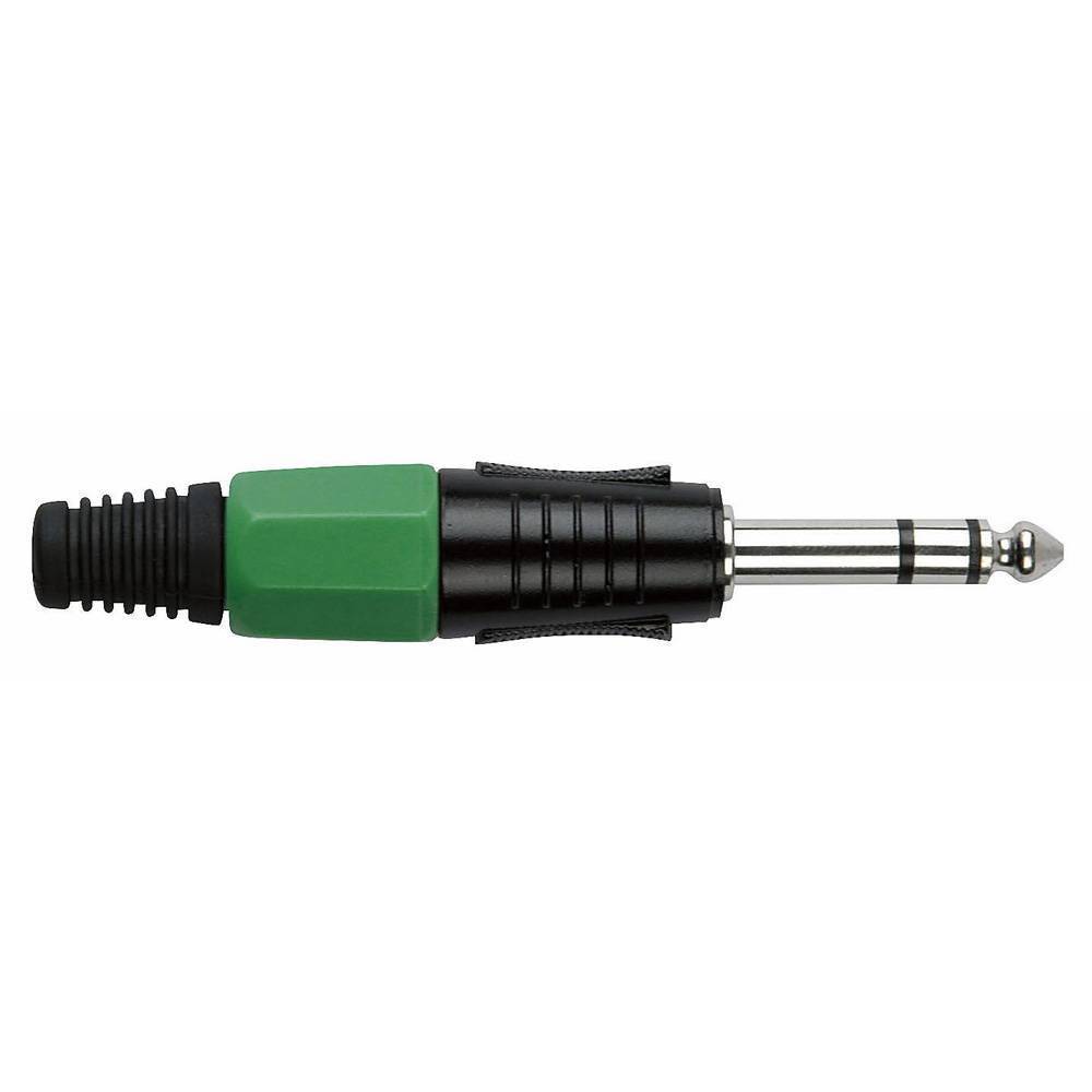 DAP 6,3mm Jackplug stereo zwart met groen kleurkapje