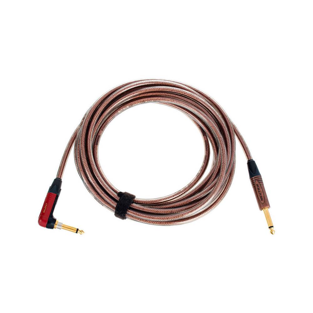 Cordial CSI6RP-METAL-SILENT ENCORE 6.3 TS jack haaks silent - 6.3 TS jack recht kabel 6m