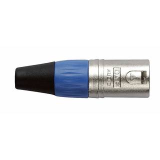 DAP XLR 3-polige zilveren male plug met blauwe kleurring
