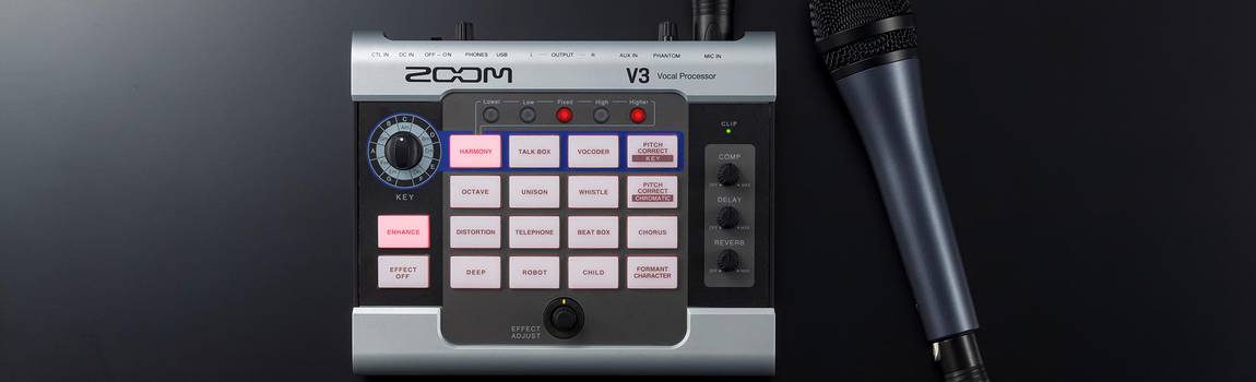 Zoom onthult de nieuwe V3 Multi-Effects Vocal Processor