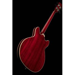 Guild Newark St. Collection Starfire I Bass LH Cherry Red linkshandige semi-akoestische basgitaar
