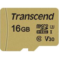 Transcend MicroSDHC UHS-I U3 16GB + Adapter Gold