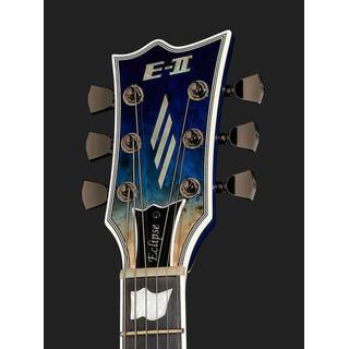 ESP E-II Eclipse Blue Natural Fade Buckeye Burl met koffer