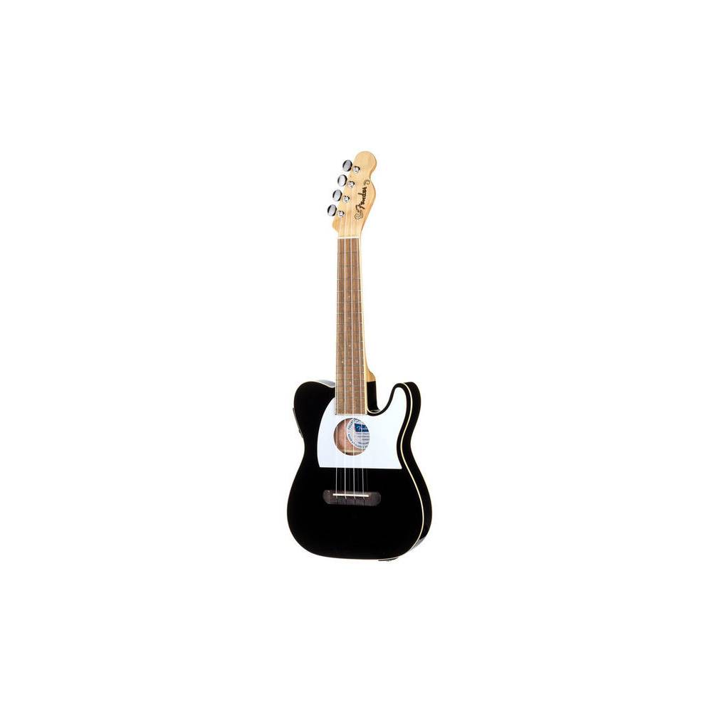 Fender Fullerton Tele Uke Black elektrisch-akoestische concert ukelele