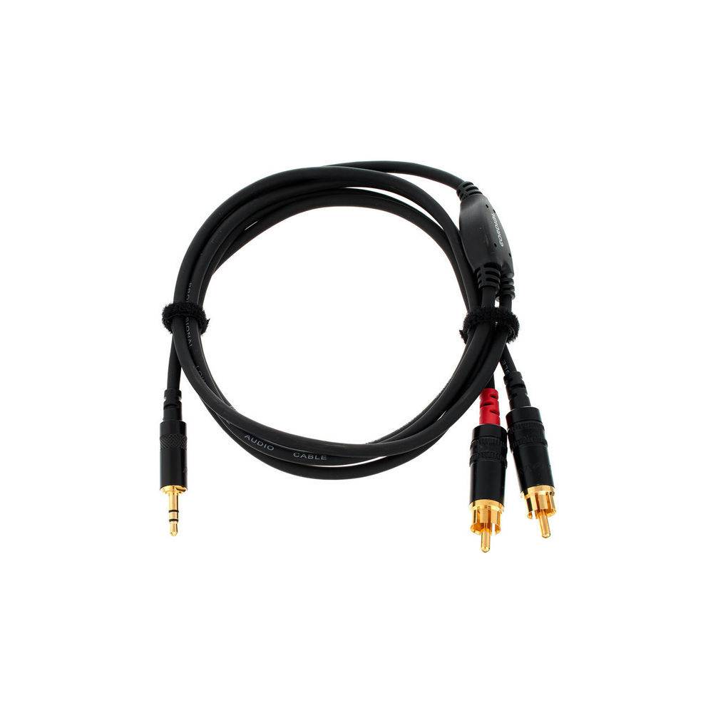 Cordial CFY0.9WCC-LONG Intro verloopkabel 3.5mm TRS jack - 2x RCA 0.9m zwart